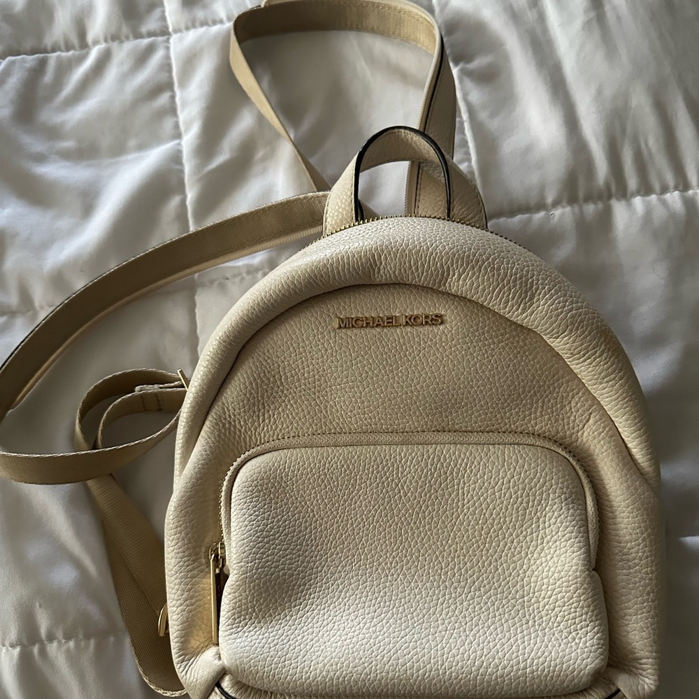 Michael Kors Beige Leather Backpack